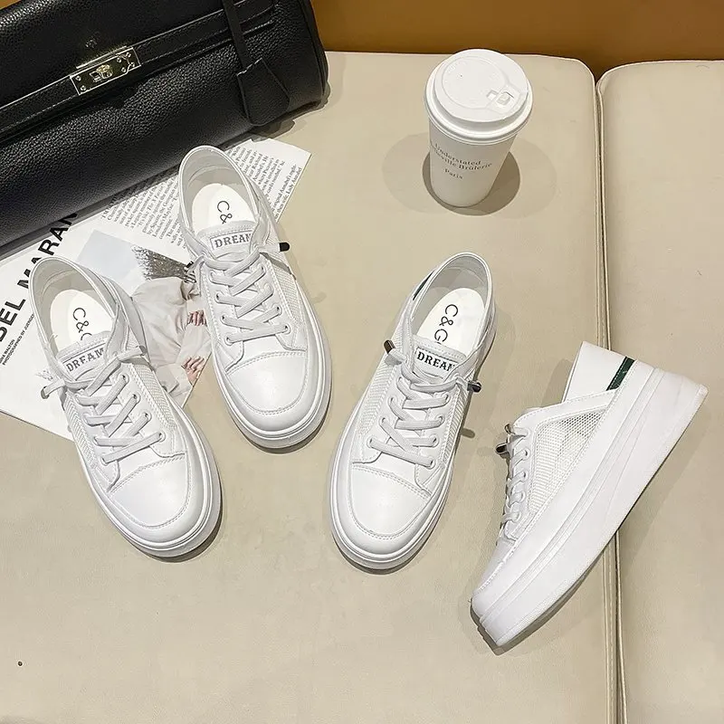 

Summer Shoes Ladies Casual Female Sneakers Increas Height Round Toe All-Match 2021 Fashion Women's Clogs Platform New Small Modi
