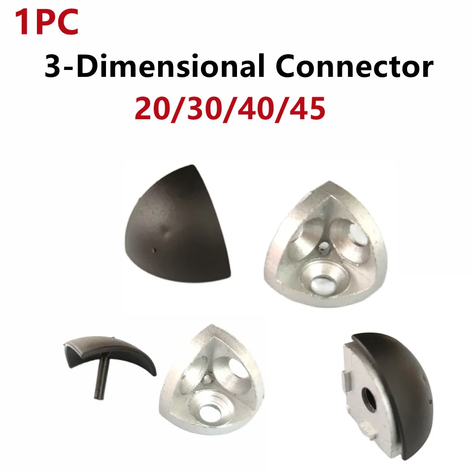 

1PC 2020/3030/4040/4545R 3-Dimensional Connector with ABS End Cap for EU Aluminum Profile Fittings,Screws Optional