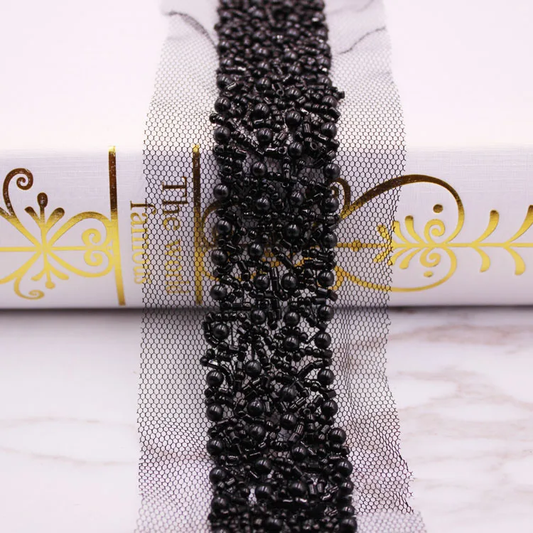 2 ярда Meetee 3 см искусственная жемчужина украшенная бисером ткань свадебное платье