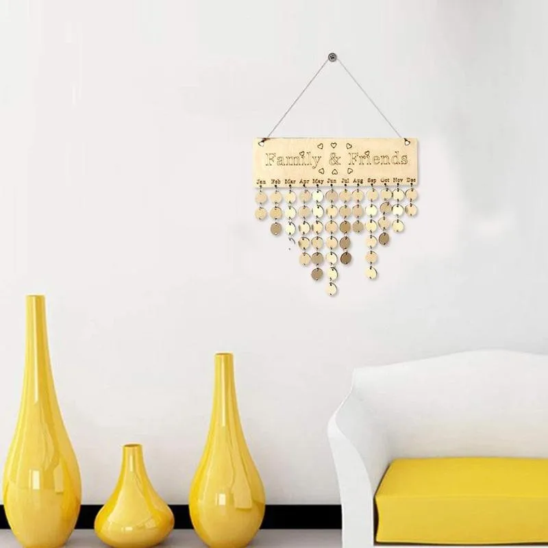 Деревянный календарь для семьи друзей на день рождения деревянная подвесная