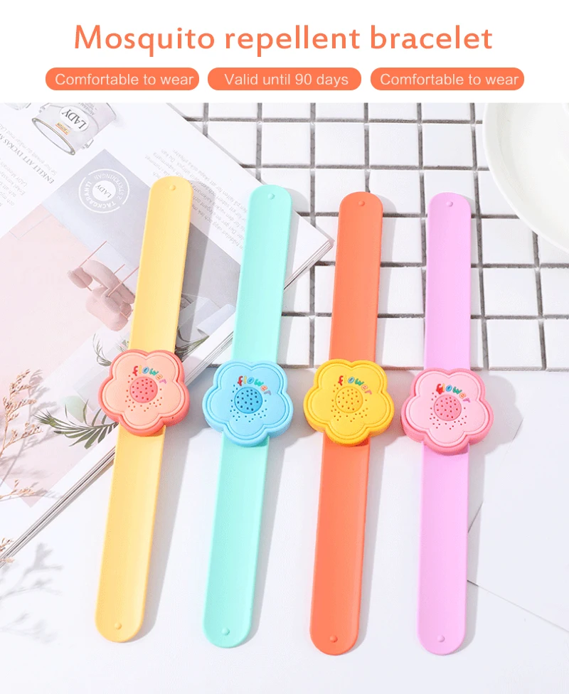 

4PC Children Natural Mosquito Killer Repellent Bracelet Baby Anti-Mosquito Band Reusable Child Kill Mosquito Tools Color Random