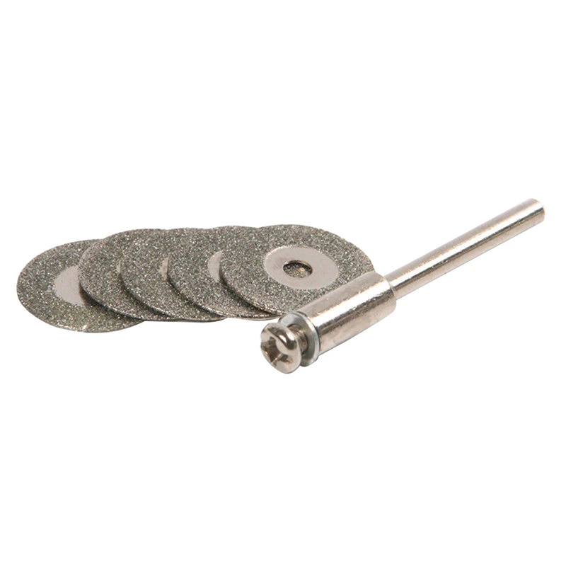 

5Pcs 22mm Emery Diamond Cutting blades Drill Bit+1 Mandrel For Dremel Set New 2017