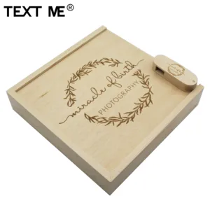 Флеш-накопитель usb 2,0 деревянный в коробке, 48163264 ГБ