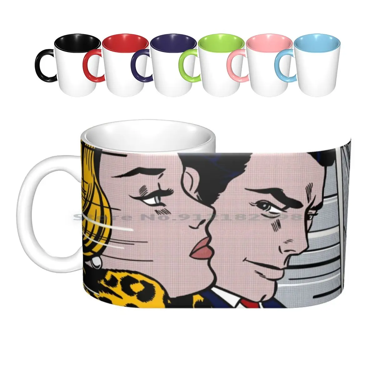 

Roy Lichtenstein In The Car Ceramic Mugs Coffee Cups Milk Tea Mug Roy Lichtenstein The Kiss Pop Art Colors Bacio Lichtenstein