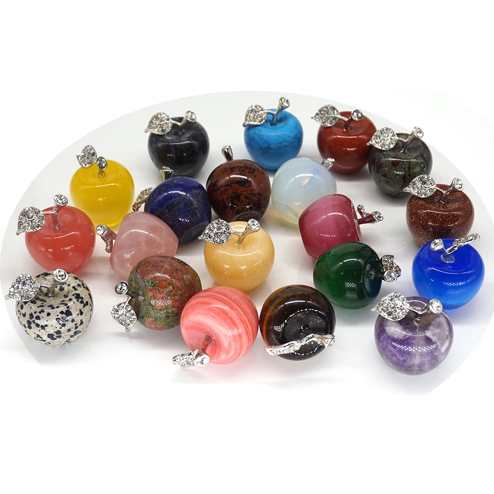 

35mm Gemstone Simulation Apple Healing Crystal Home Decoration Natural Stone Carving Room Decoration Christmas Birthday Gift