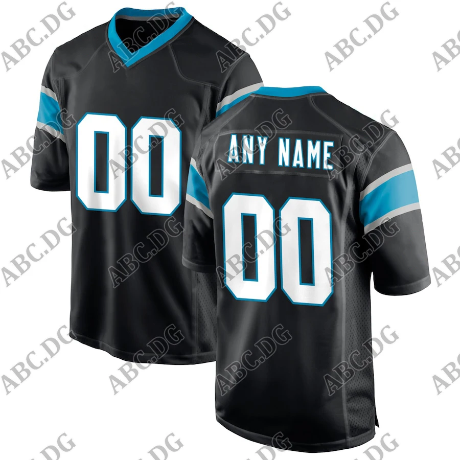 

Customized Stitch American Football Jersey Men Women Kid Youth Carolina Black Custom Game Jersey Any Name Any Number
