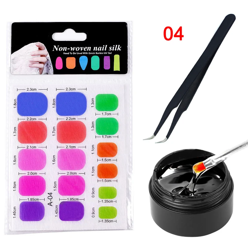 Стекловолоконные Типсы для наращивания ногтей клеевые пинцеты DIY Маникюрный