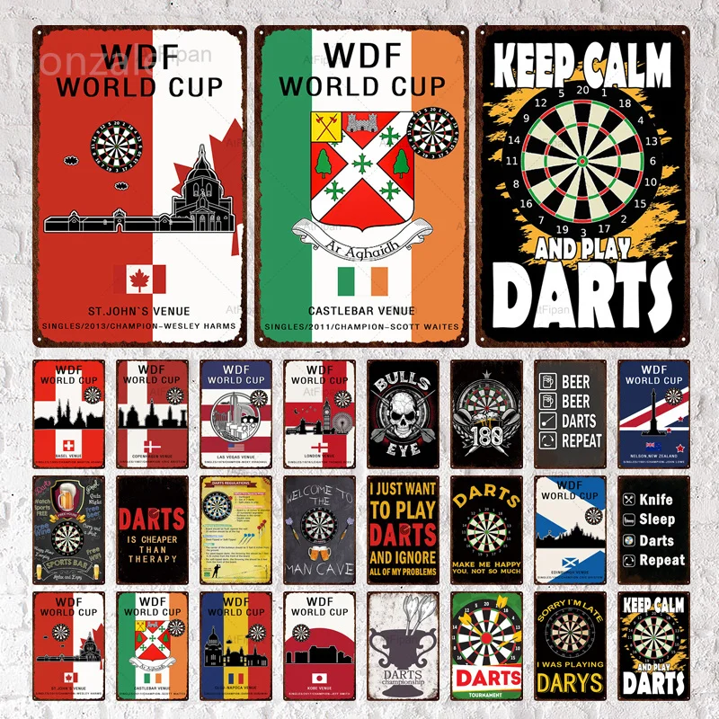 

WDF World Cup Vintage Tin Sign Country Posters Retro Metal Poster Tin Plaque Wall Decor Garage Man Cave Vintage Signs Home Decor