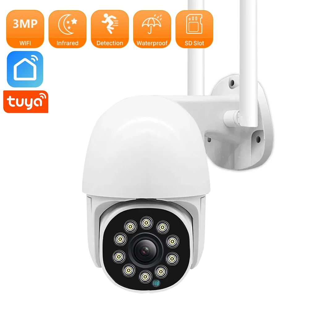 

IP-камера Tuya Smart Life, 3 Мп, водонепроницаемая, с поддержкой Wi-Fi