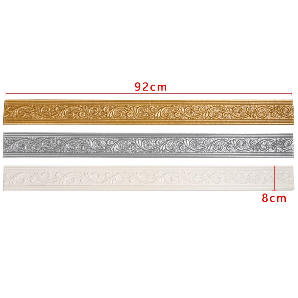 

Waterproof 3D Solid Waist Line Sticker PE Self-adhesive DIY Anti-collision Wall Decorative Strip Wallpaper Skirting Wall Sticker