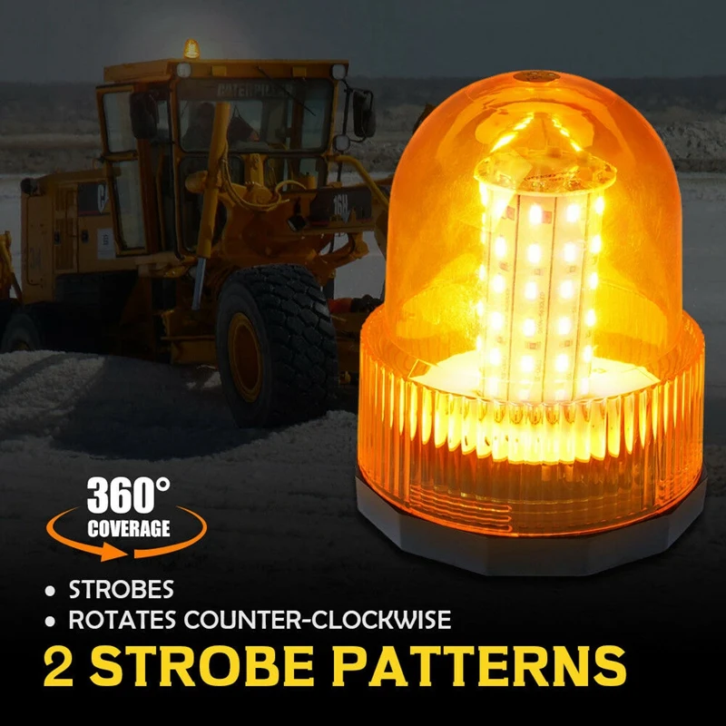 60 Led Strobe Light Car Emergency Warning Rooftop Beacon Work Lamp-Amber