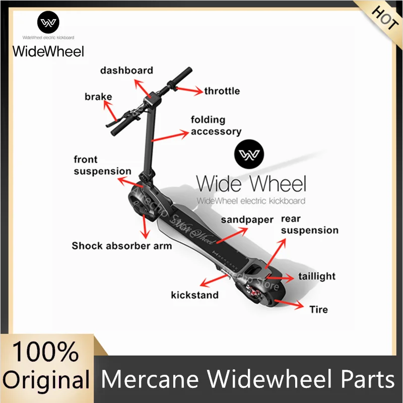 Оригинальный ширококолесный электрический скутер Mercane Widewheel передняя фара с