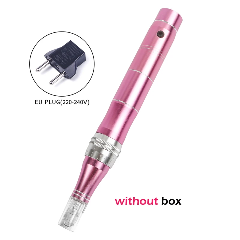 EU plug without box Электрическая регулировка микро игла ручка подтяжка кожи авто микро игла ручка машина антивозрастной кожи терапия устройство - Цвет: EU plug without box
