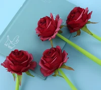 1pc romantic rose flower silicone gel pen simulation flower valentines day gift sign pen student water pen office stationery