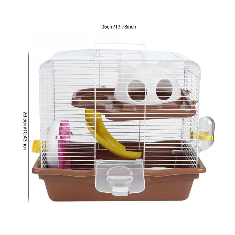 

35x26.5x32cm Double Layer Luxury Quiet Running Wheel Hamster Cage Pet Supplies Dutch Pig Cage Pet Nest Small Pet