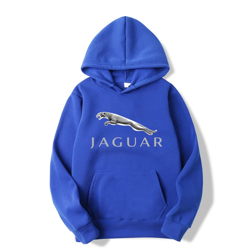 

New Jaguar Letter Printing + Velvet 2021 Spring/Autumn Men's Quick-drying Loose Hoodie Fashion Sports Men's Women's Asian Size
