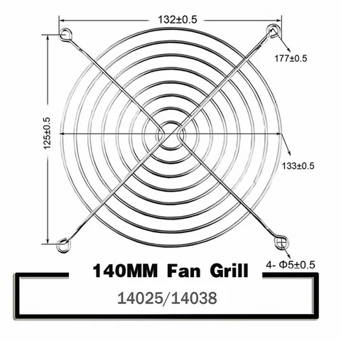 Металлическая решетка для вентилятора, 30/40/50/60/70/80/90/120/135/140/170/200 мм, 2 шт - изображение