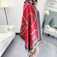 jin swhbias scarf for women imitation cashmere 18070 horse chain pattern winter autumn long warm scarves 2020 new ladies shawl