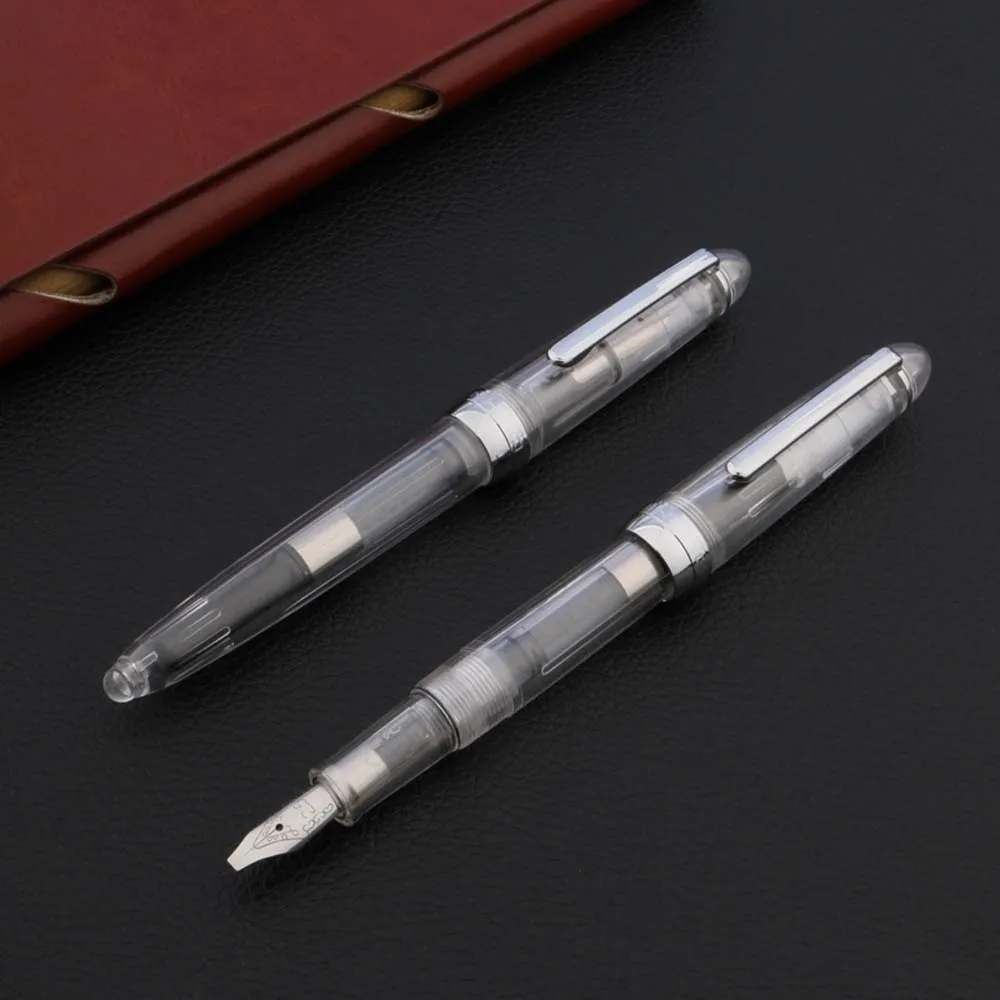 Ручка перьевая прозрачная карандаш из пластика с плоским наконечником в