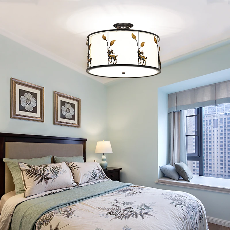Скандинавский олень круглый дом потолочный светильник для столовой кухни птицы