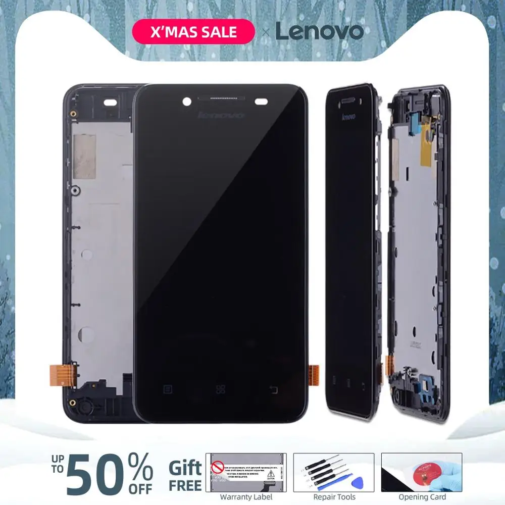Дисплей для Lenovo A319 LCD в сборе с тачскрином на рамке черный