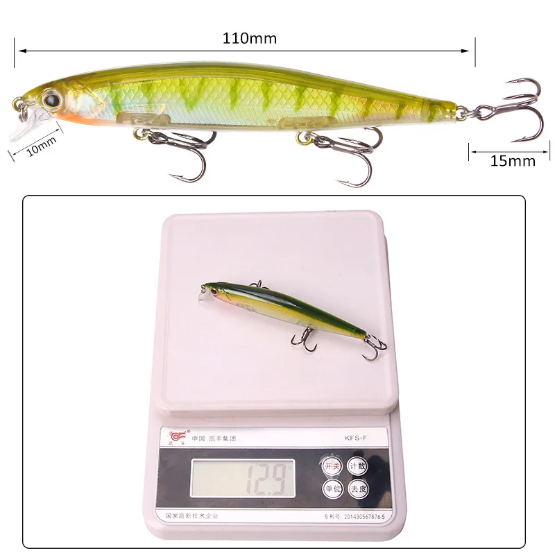 10/15pcs Luya Minnow Fishing Lures 15/23g 9/18CM Sking Floating Baits 3D Fish Swimbait Artificial Spinning Tackle Gear Fishhook enlarge
