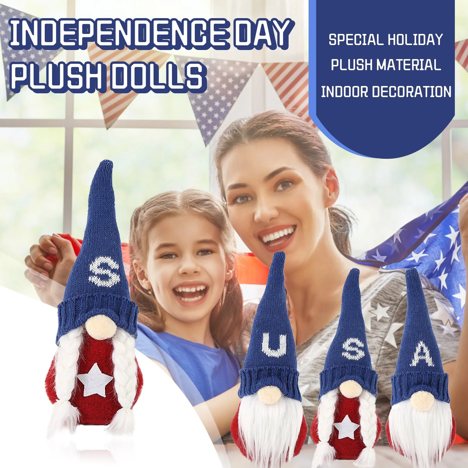 День Независимости украшение гнома гномик Безликий украшением в виде мягкой