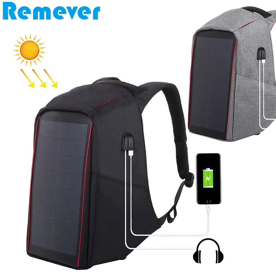 

Рюкзак с солнечной панелью, 12 Вт, 5 В, 2,1 А, USB-зарядное устройство для телефонов и планшетов