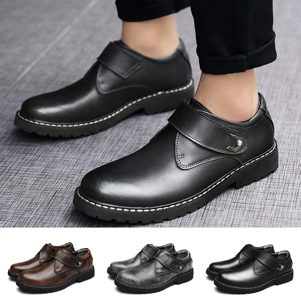 

2020 Men's winter Boots Snow Boot Fashion Men's Low-Heeled Round Head Tooling Shoes Non-Slip Business Leather Boots