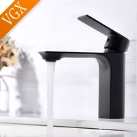 vgx bathroom faucets basin mixer sink faucet gourmet washbasin taps hot cold water tap single hole tapware brass black f602 101b