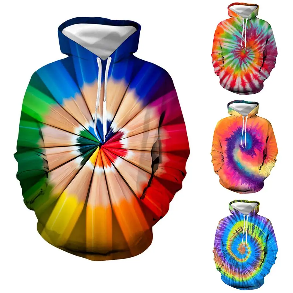 Парные толстовки с капюшоном 3D Цифровым принтом длинным рукавом завязками