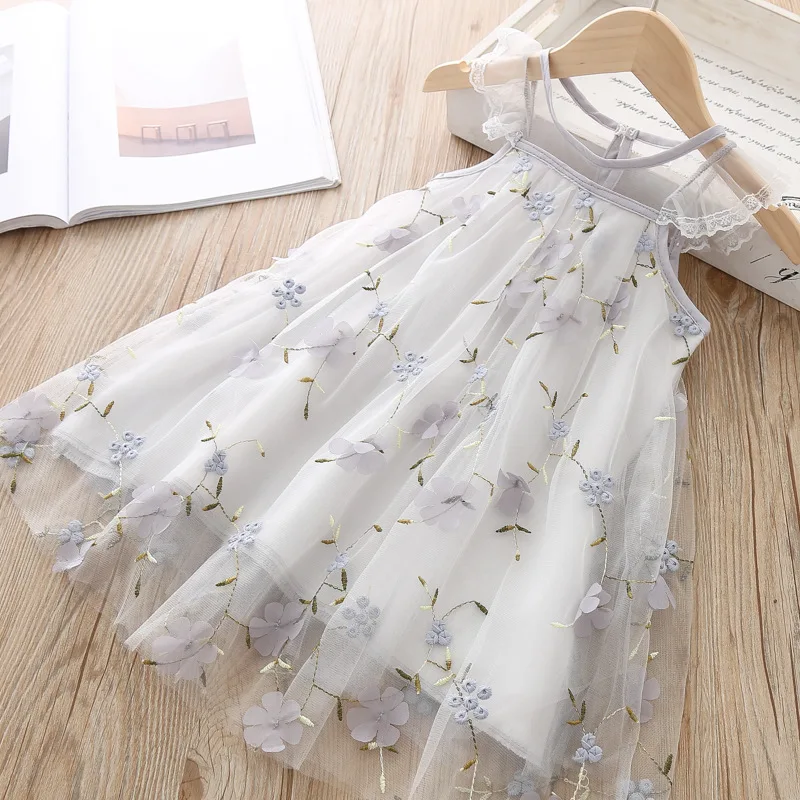 Платья для девочек новый летний милый костюм детей Vestidos платье принцессы с