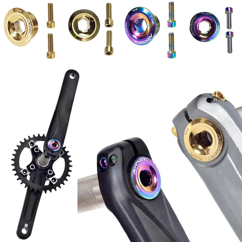 

3PCS KRSEC M18/M20 MTB Bike Bicycle Crankset Crank Cover + Bolts CNC Aluminum Alloy Bicycle Spare Parts