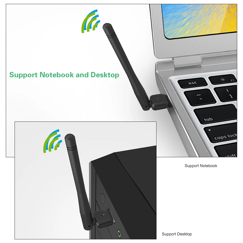 Wavlink USB wifi адаптер 5 ГГц Wi-Fi ключ 600 Мбит/с док-станцией wifi антенна длинный диапазон Ethernet для ноутбука ПК ТВ Беспроводной приемник
