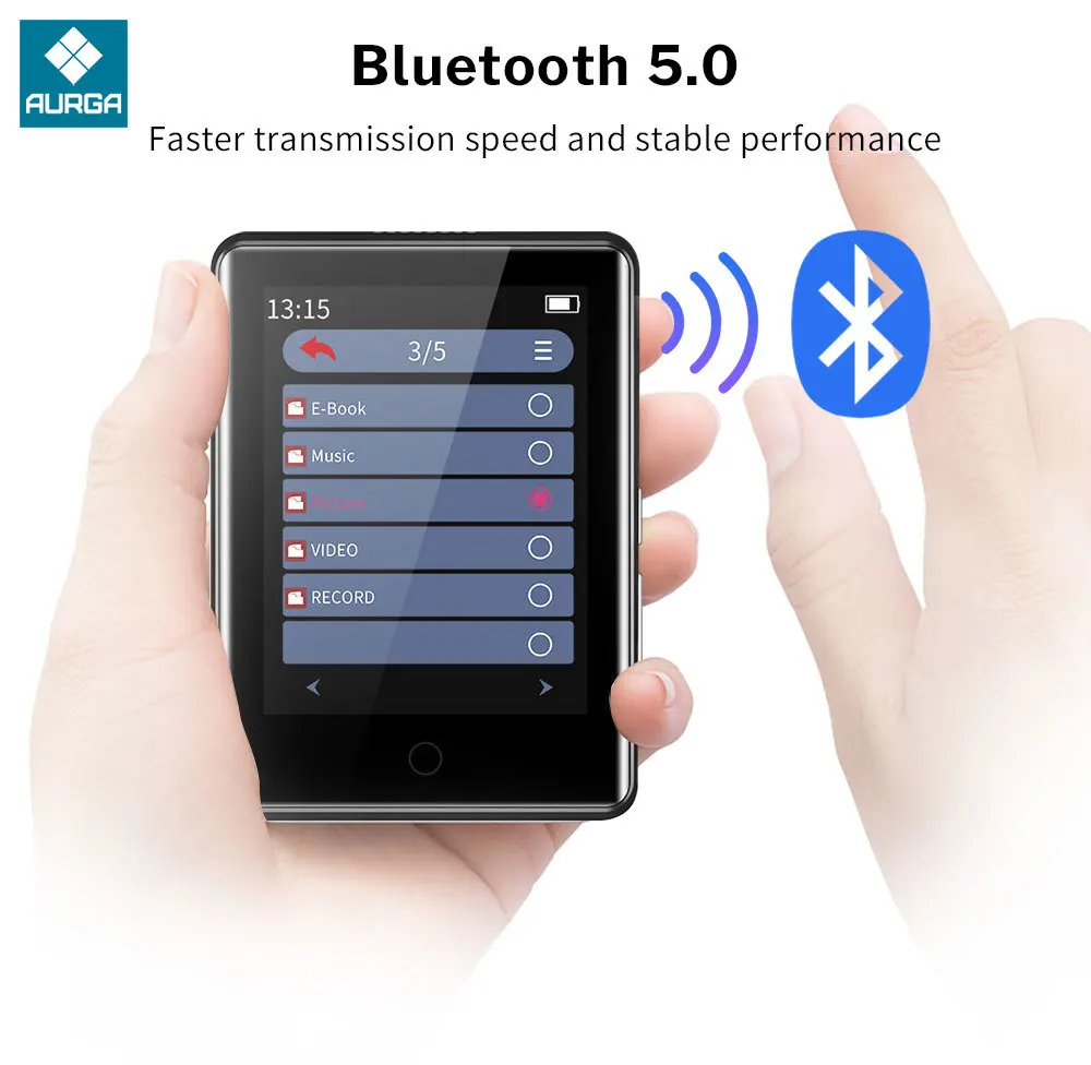 

Deelife MP3 Player Bluetooth 5.0 Full Touch Screen Portable Music Mp 3 Play With FM Radio E-Book Recording Video Pedometer