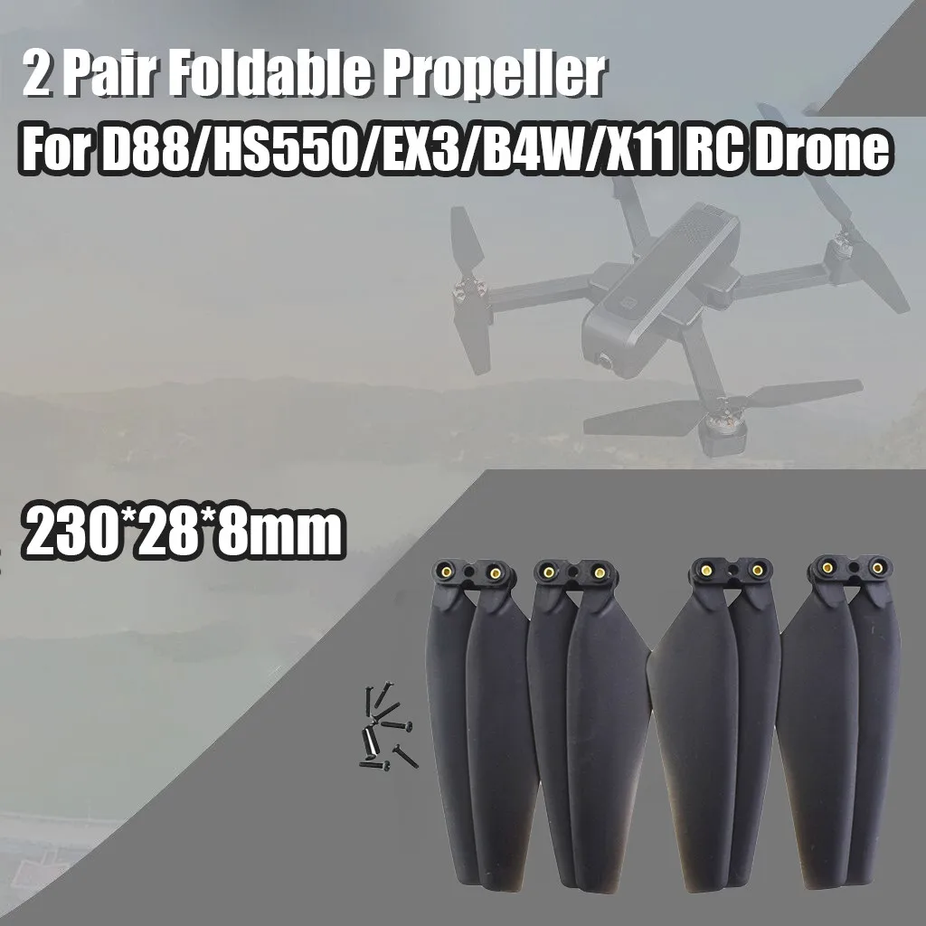 2 пары пропеллеров складной реквизит для D88/EX3/HS550/B4W/X11 FPV RC Дрон сменный