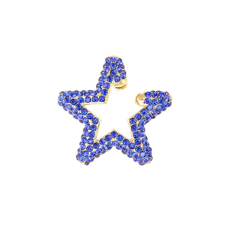 

LIWO Fashion Rainbow Star Earcuffs for Women Ethnic Crystal Multicolor Ear Clip Punk Boho Ear Bone Earrings Jewelry Accessories