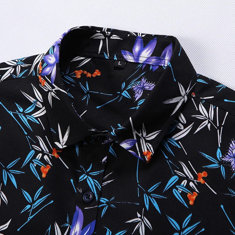 2021 рубашка размера плюс с цветочным узором короткими рукавами S0 M-7XL мужские