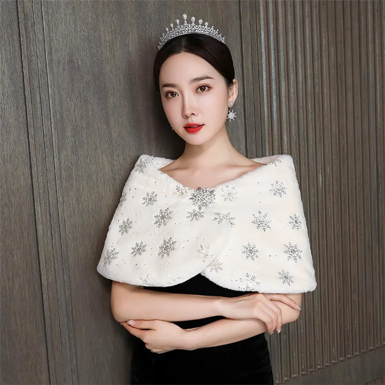 JaneVini Элегантный легкий кремовый цвет свадебная накидка плащ из искусственного