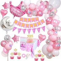 1st birthday party decorations balloon garland arch kit pink balloons 0 9 year kids girl baby shower gender reveal party supplie