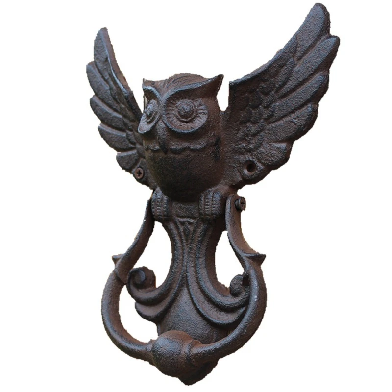 

Vintage Antique Door Knocker Cast Iron Owl Door Knocker for Front Door Home Decor Ring Furniture Handle Accessories