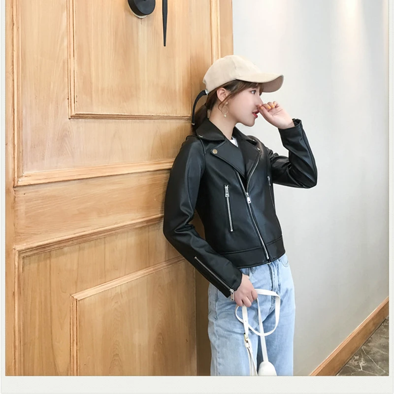 

2020 spring new all-match leather leather jacket whole skin sheep leather motorcycle jacket women short slim slim leather jacket