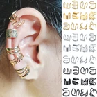 Модные золотые листья, запонки для ушей, черные, не пирсинг, клипсы для ушей, поддельные хрящи, серьги-клипсы для женщин и мужчин, ювелирные изделия, оптовая продажа