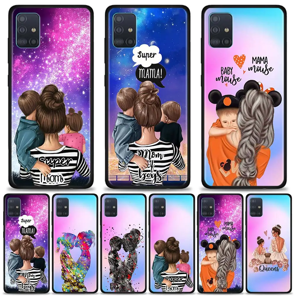 Shell For Samsung Galaxy A71 A42 A51 5G A91 A72 Super Mom Baby Girl Boy Coque for SAMSUNG GALAXY A02s A21 A31 A41 Quantum Fundas