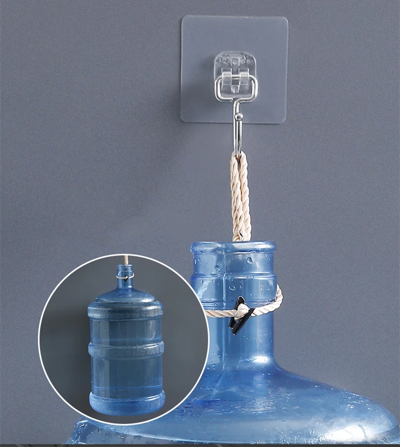 Прозрачный пластиковый крючок с двусторонней клейкой пряжкой для ванной кухни