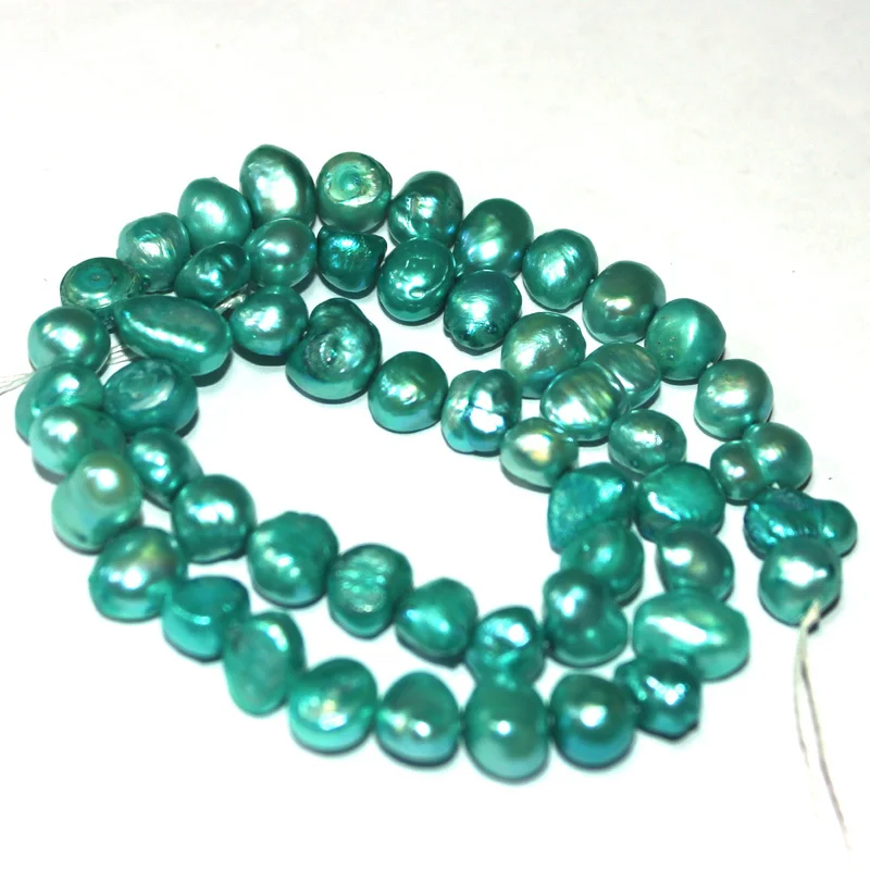 Free Shipping 4 5mm 6 7mm 7 8mm Select by Size! Sky Blue Color Baroque Potato Freeform Natural Freshwater Pearl Beads 15inch|pearl beaded lace