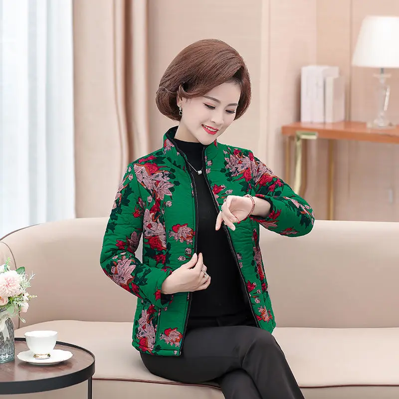 

Mother's autumn and winter cotton padded clothes women's latest cotton padded jacket middle-aged and old women's clothing large
