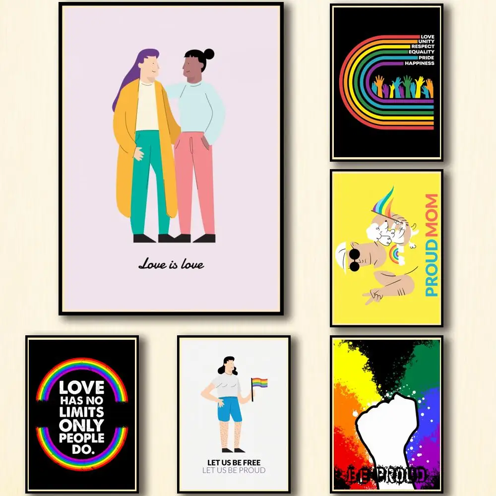 Ретро-постер ЛГБТ WTQ постер на тему прав человека Настенный декор с надписью Love Is