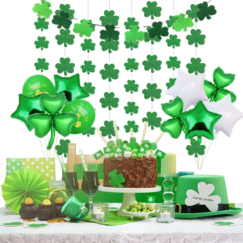 В стиле Св. Патрика День Святого Валентина Лаки ирландский Трилистник баннер с