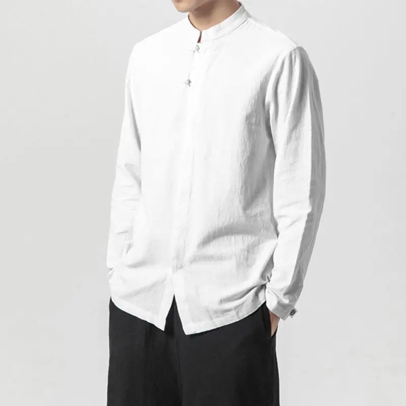 Sinicism Store однотонные мужские рубашки с длинным рукавом и подставкой осень 2020